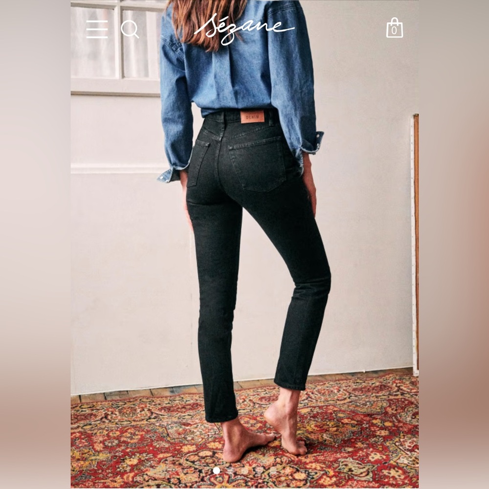Sezane Le Brut Black Jeans size 28